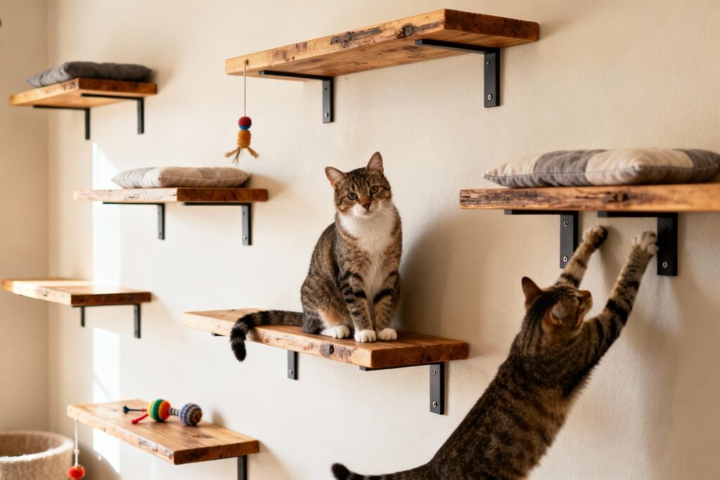 Diy Cat Wall Shelves On A Budget