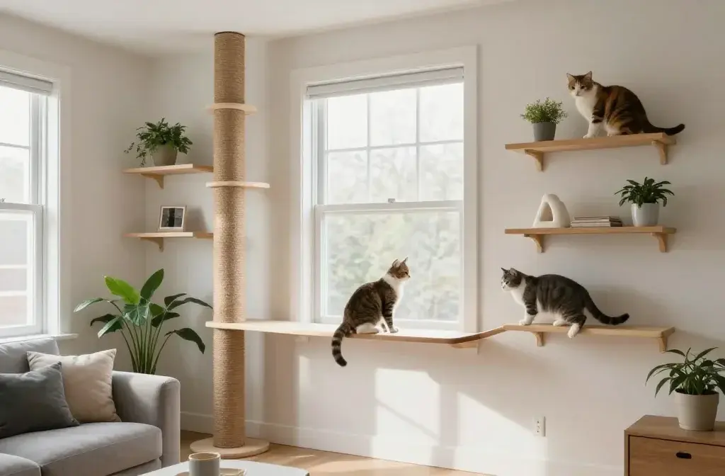 How to Use Vertical Space in a Small Apartment for Your Cat That Wows