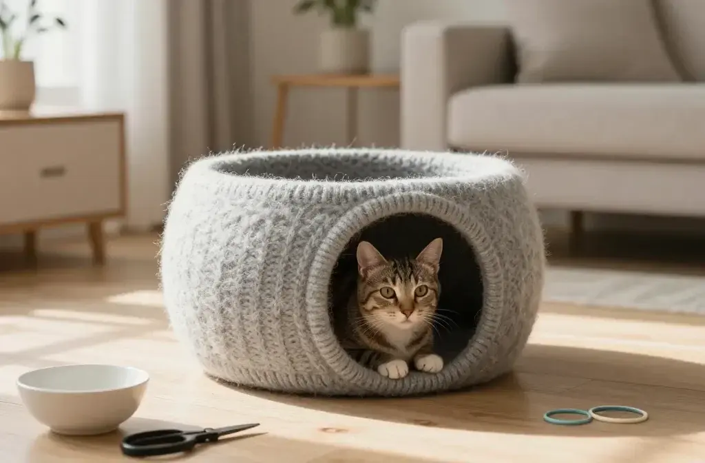 Diy: Making a Cozy Cat Cave From a Felted Wool Sweater That Cats Actually Use