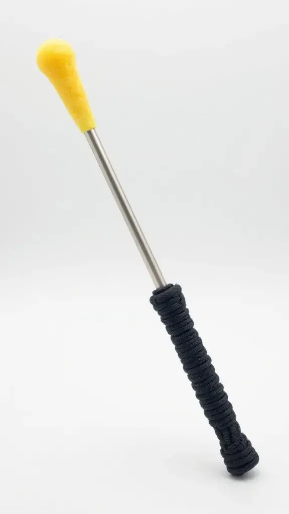 fiberglass wand toy with paracord teaser, studio lighting