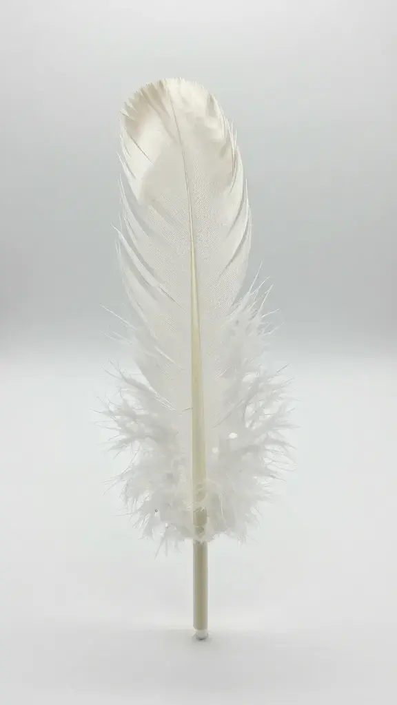 Feather wand durability test on white backdrop